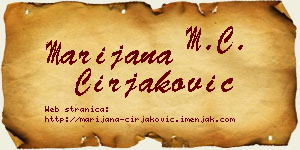 Marijana Ćirjaković vizit kartica